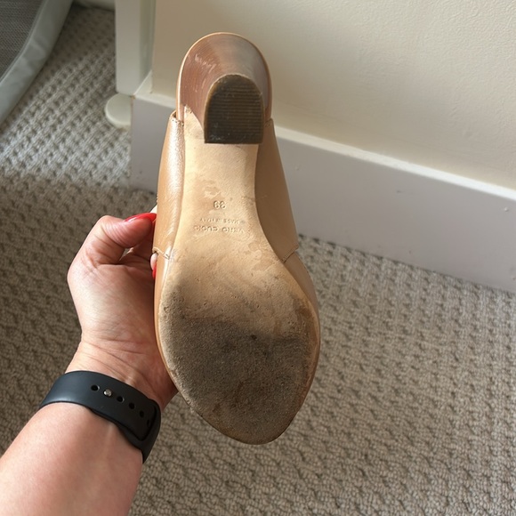 Tan block heel leather tie up sandals - Club Monaco - Picture 5 of 5